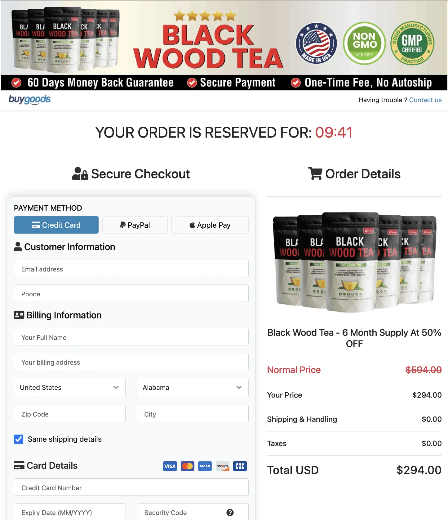 Black Wood Tea Buy Now